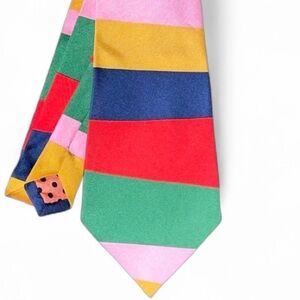 Vtg GENE MEYER 100% Silk Multi-Stripe Neck Tie